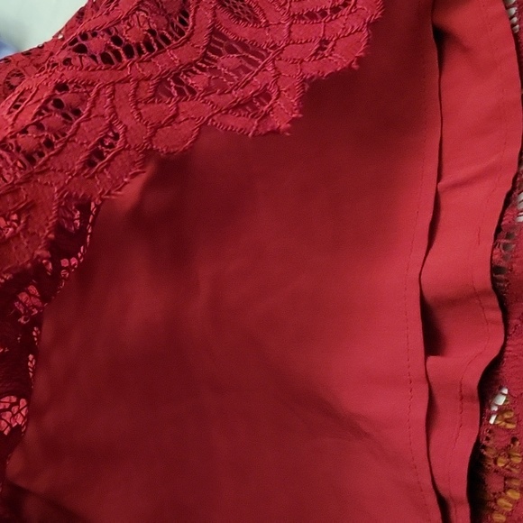 FREE PEOPLE One Million Lace Lover V-neck Dress in Burgandy - size 6 - Picture 12 of 16